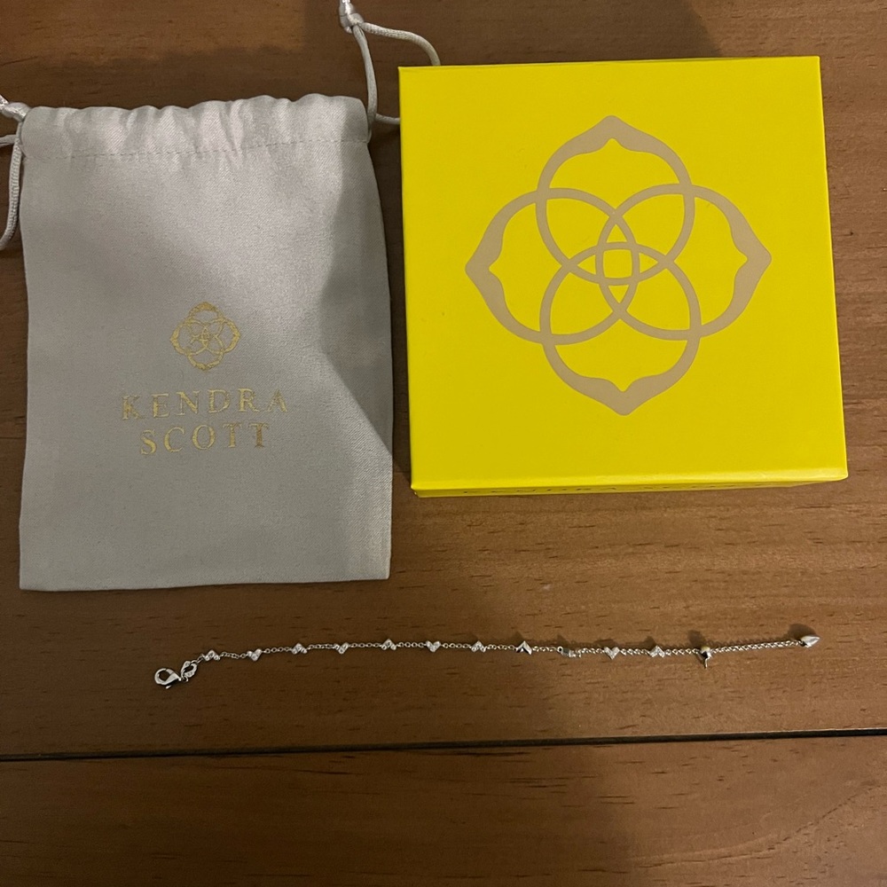 Kendra Scott Haven Silver Crystal Heart Bracelet